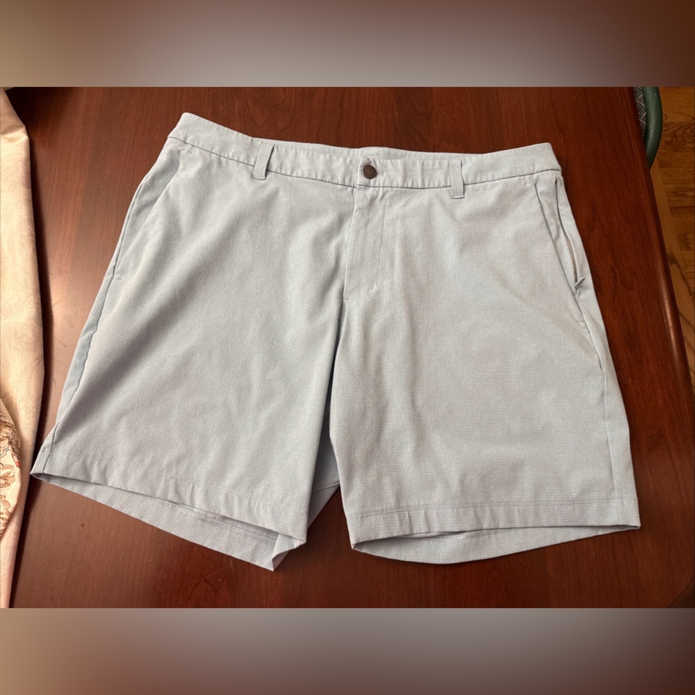 Lululemon Commission Golf Shorts Athletic  8” 36 Men Aqua/ Light Blue LM7AW2S